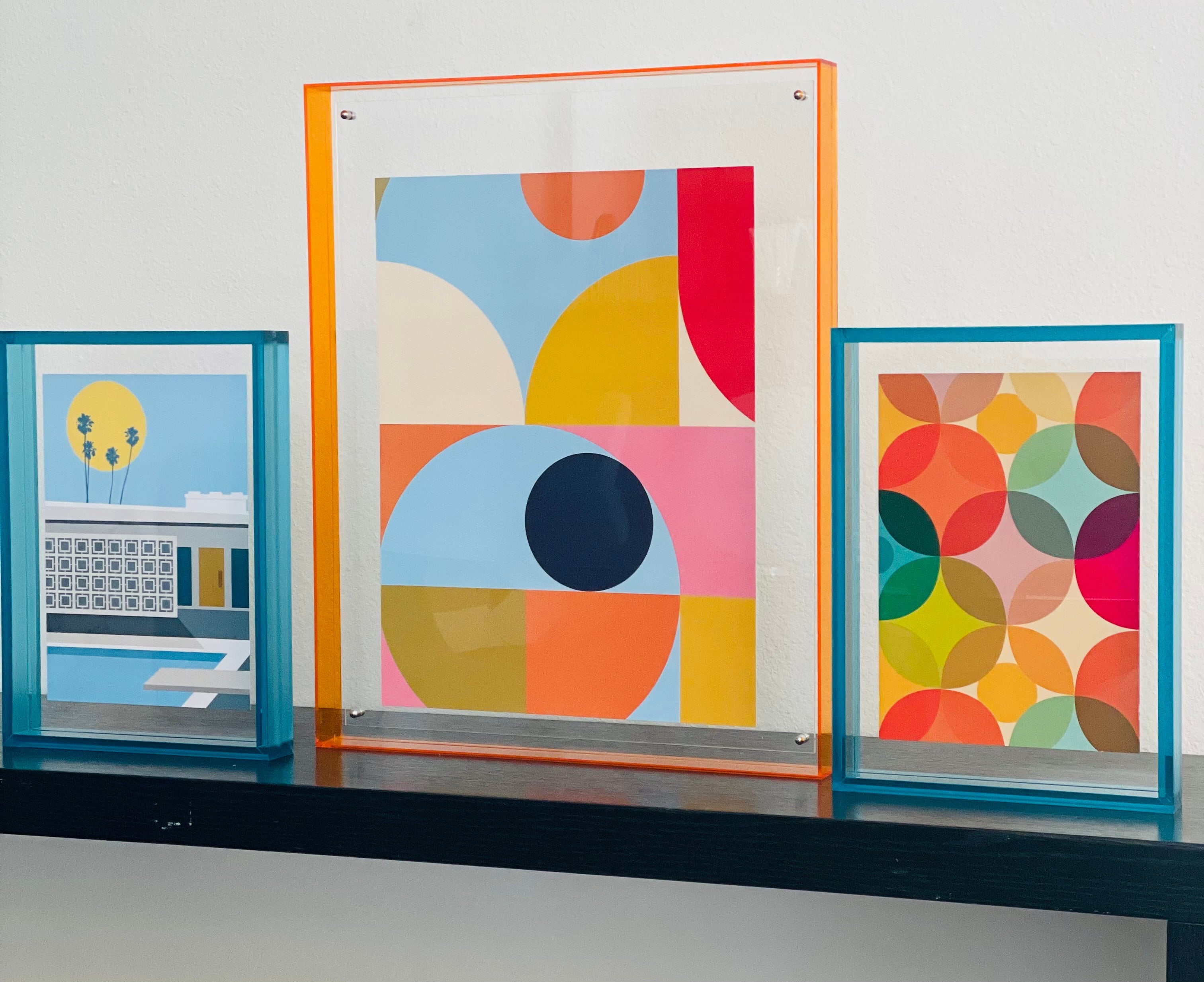 Levitate Acrylic Shadow Box Frame - Orange - Gumball Print