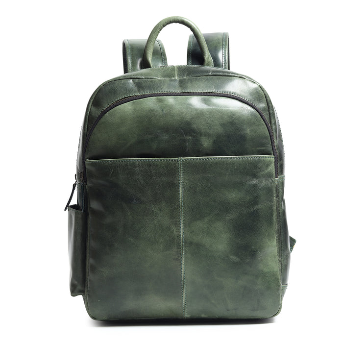 Italian Leather Backpack — Green