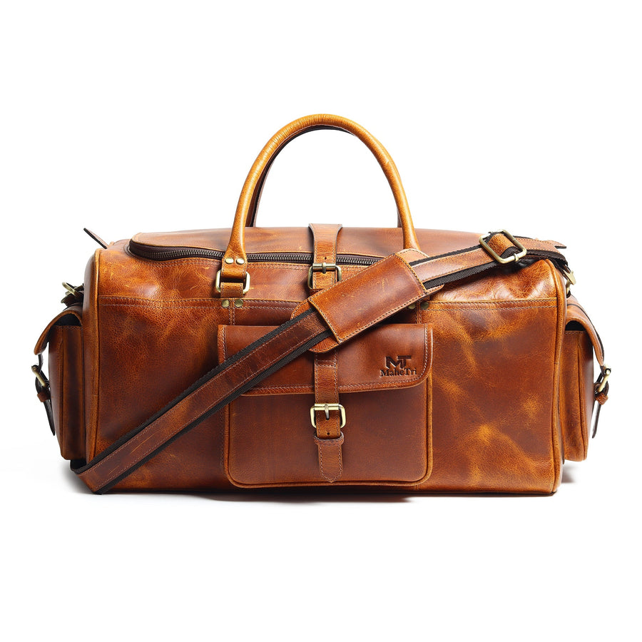 Berlin Leather Weekender Duffle Bag