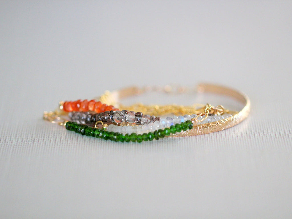Cara Beaded Bracelet - Rutilated Quartz