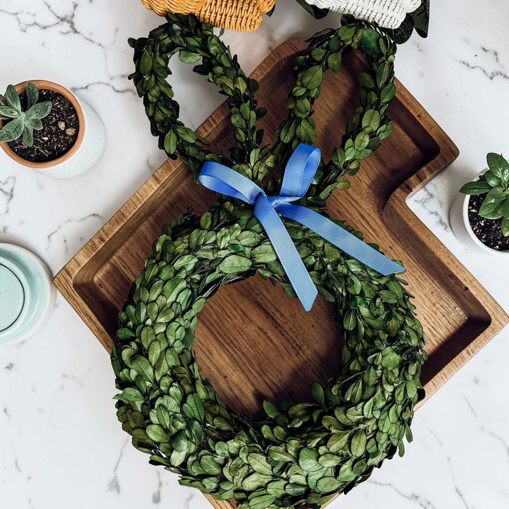 Preserved Boxwood Bunny Wreath