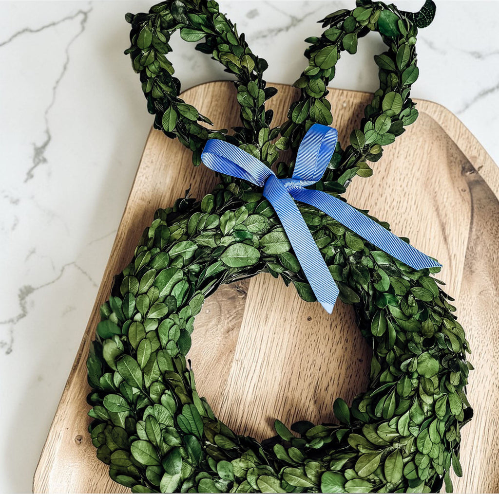 Preserved Boxwood Bunny Wreath