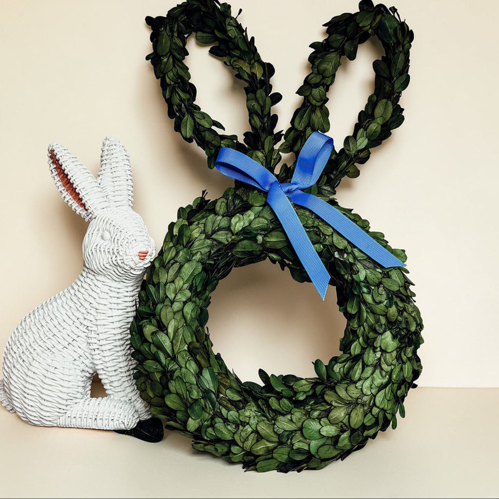 Preserved Boxwood Bunny Wreath
