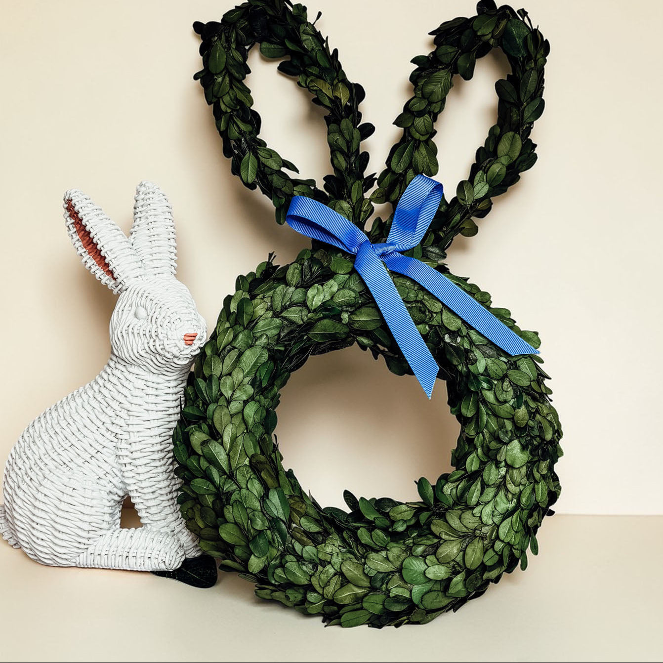 Preserved Boxwood Bunny Wreath