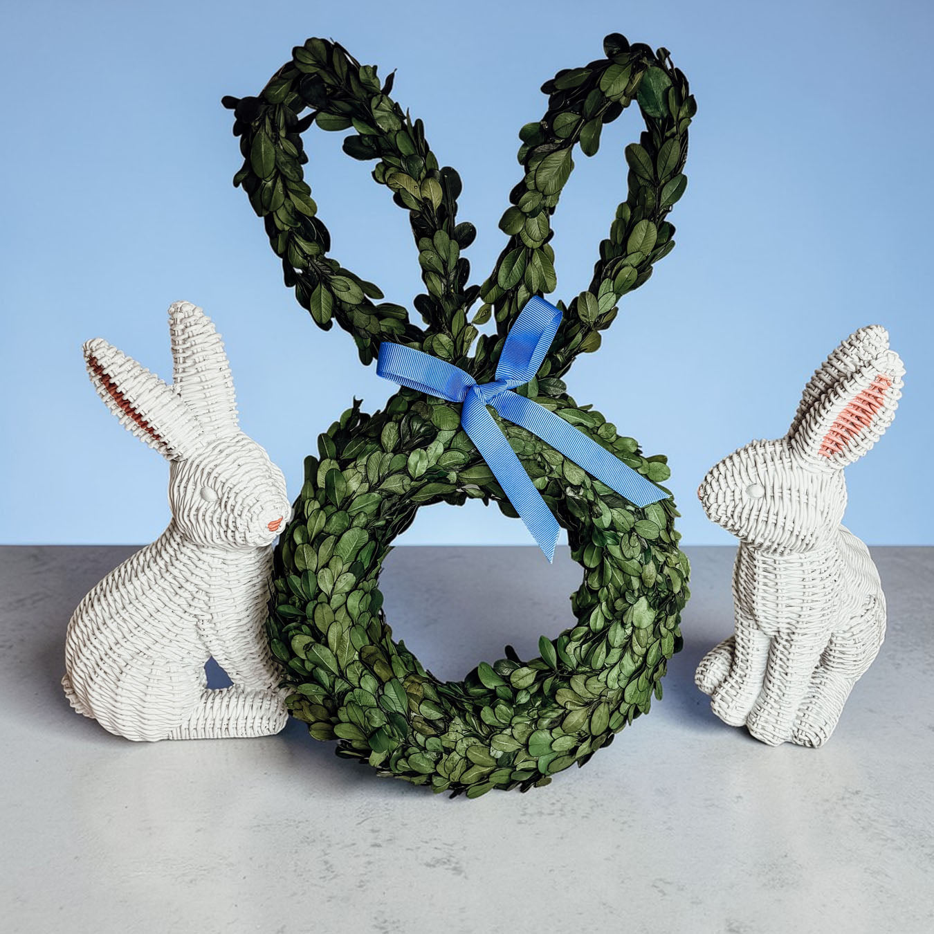 Preserved Boxwood Bunny Wreath