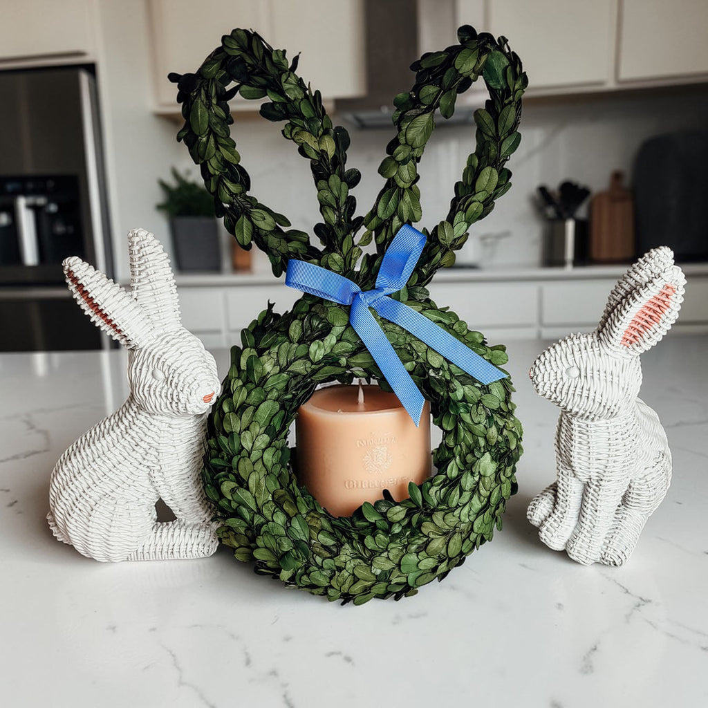 Preserved Boxwood Bunny Wreath