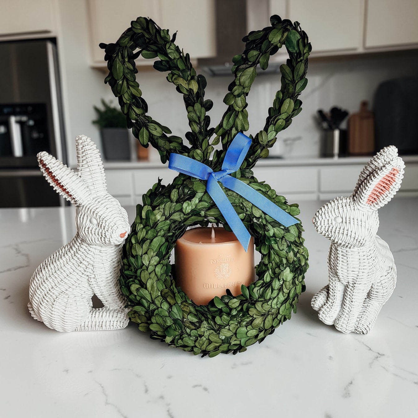 Preserved Boxwood Bunny Wreath