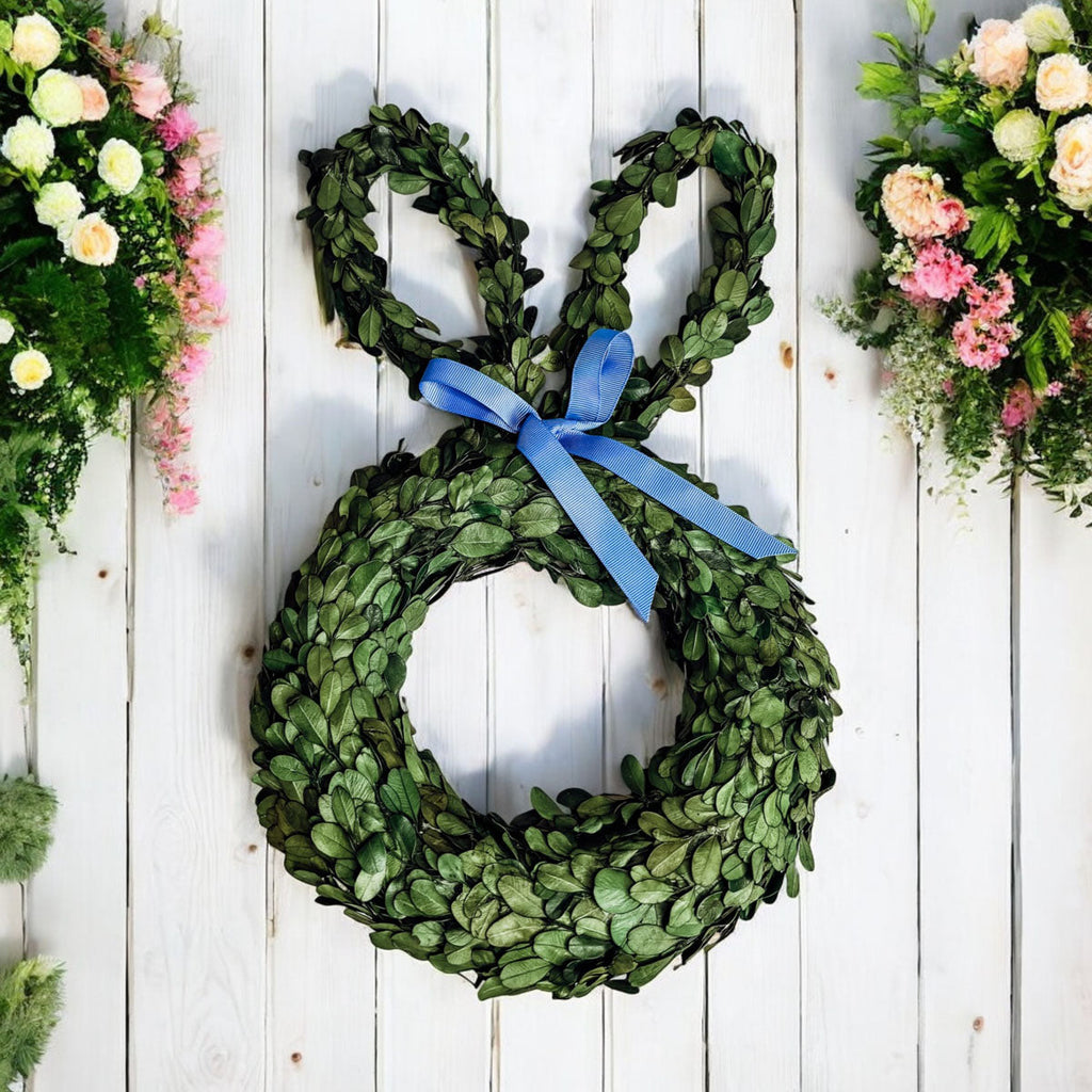 Preserved Boxwood Bunny Wreath
