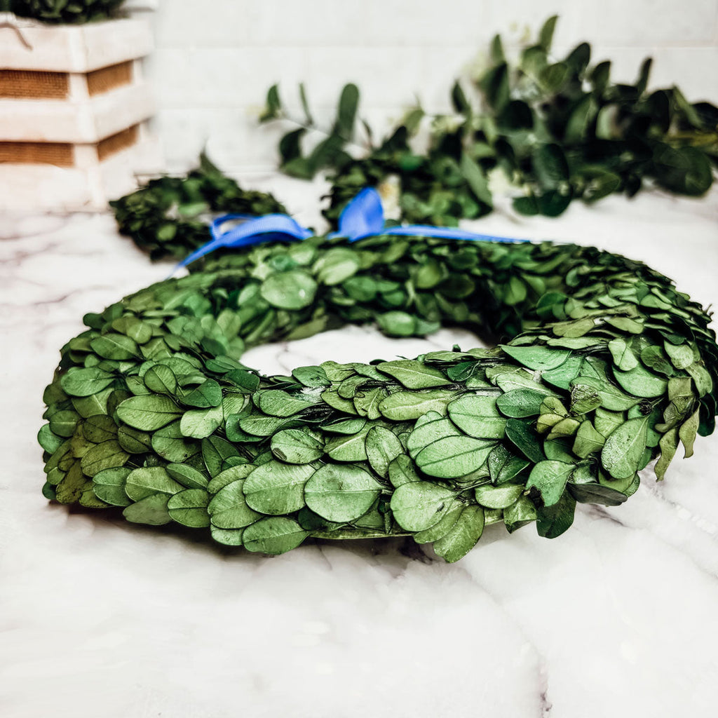 Preserved Boxwood Bunny Wreath