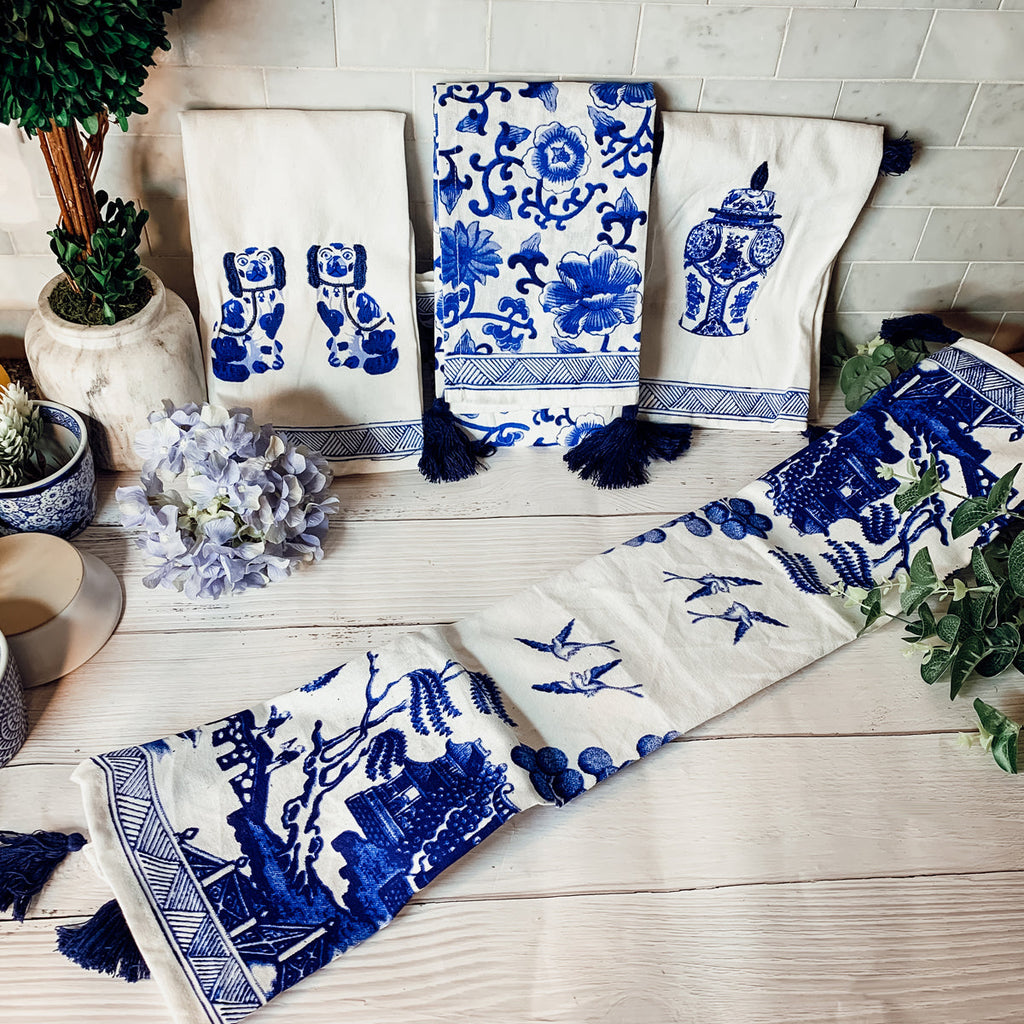 Blue & White Chinoiserie Tea Towels