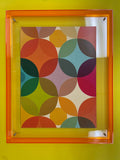 Levitate Acrylic Shadow Box Frame - Orange - Starburst Print