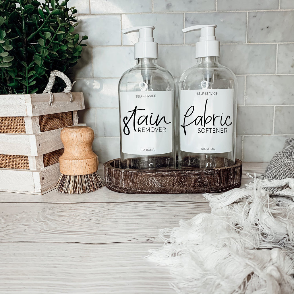 Clear Glass Refillable Soap Dispenser — 16 oz