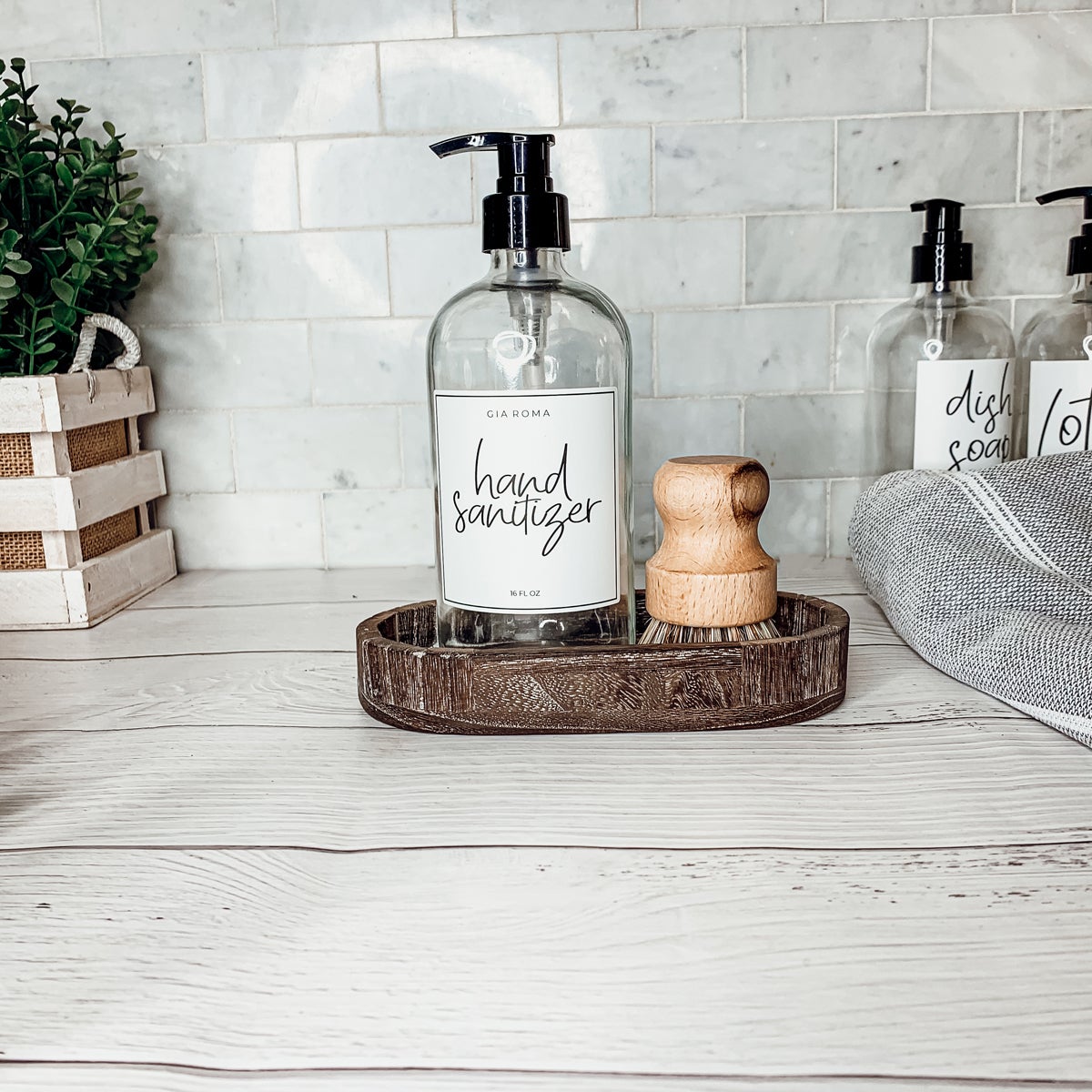 Clear Glass Refillable Soap Dispenser — 16 oz