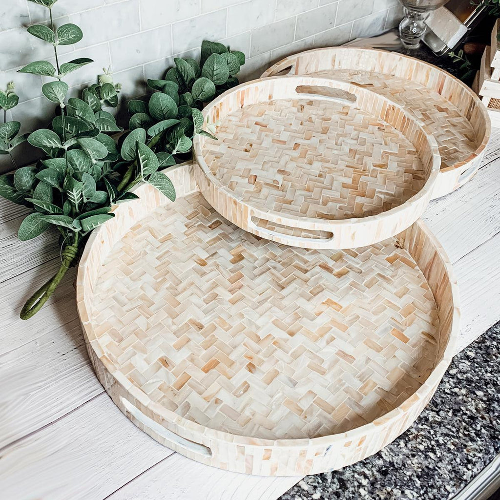 Cream Herringbone