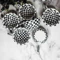 Black & White Checkered Ceramic Mug — 5 oz