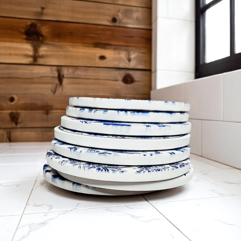 Blue & White Chinoiserie Ceramic Coasters