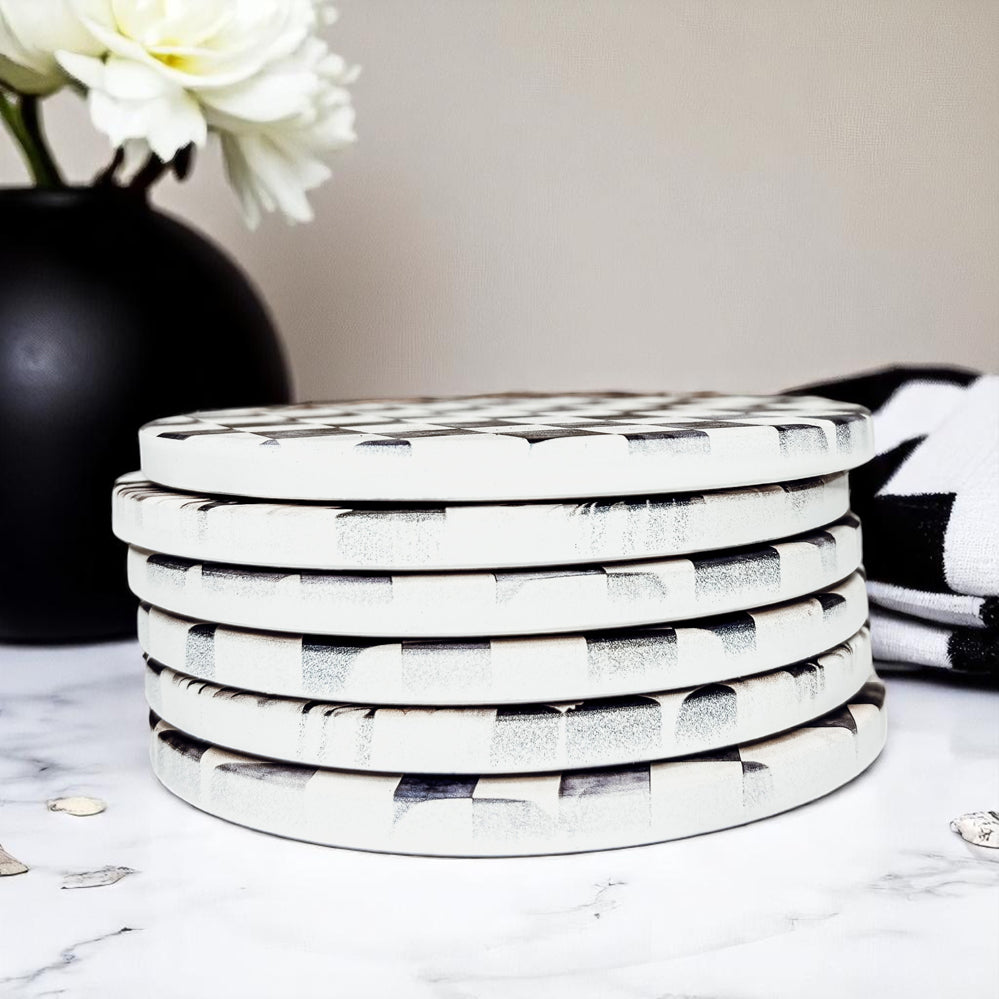 Courtly Check Ceramic Coasters