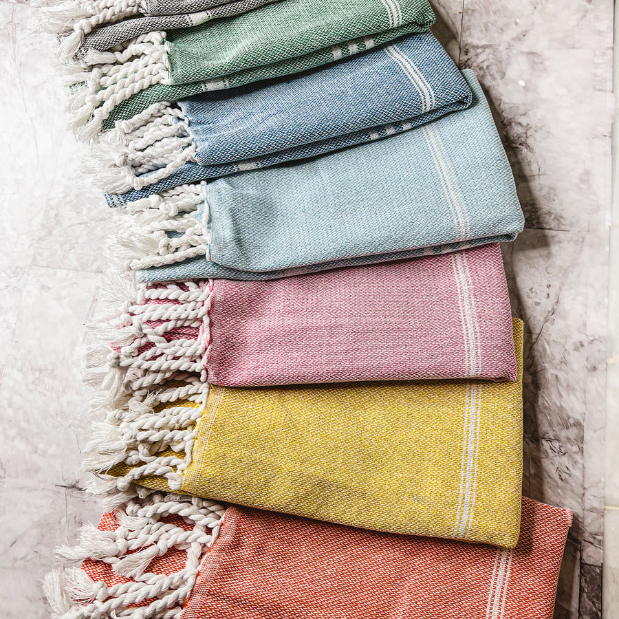 Turkish Hand Towel Oversized 100% Cotton Peshtemal Lightweight Absorbent