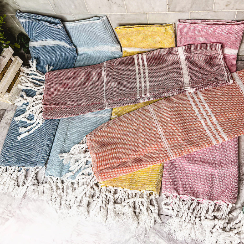 Turkish Hand Towel Oversized 100% Cotton Peshtemal Lightweight Absorbent