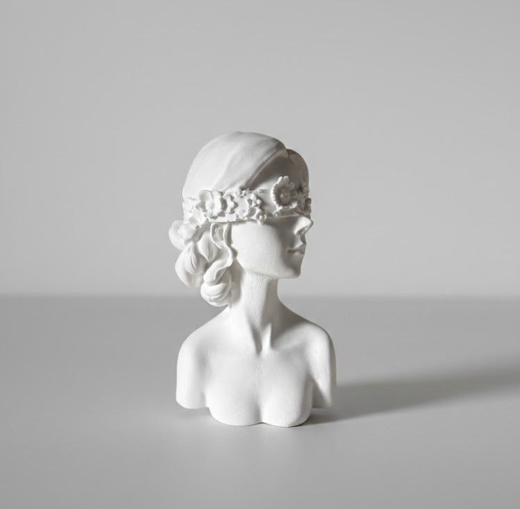 Blindfolded Female Bust Sculpture
