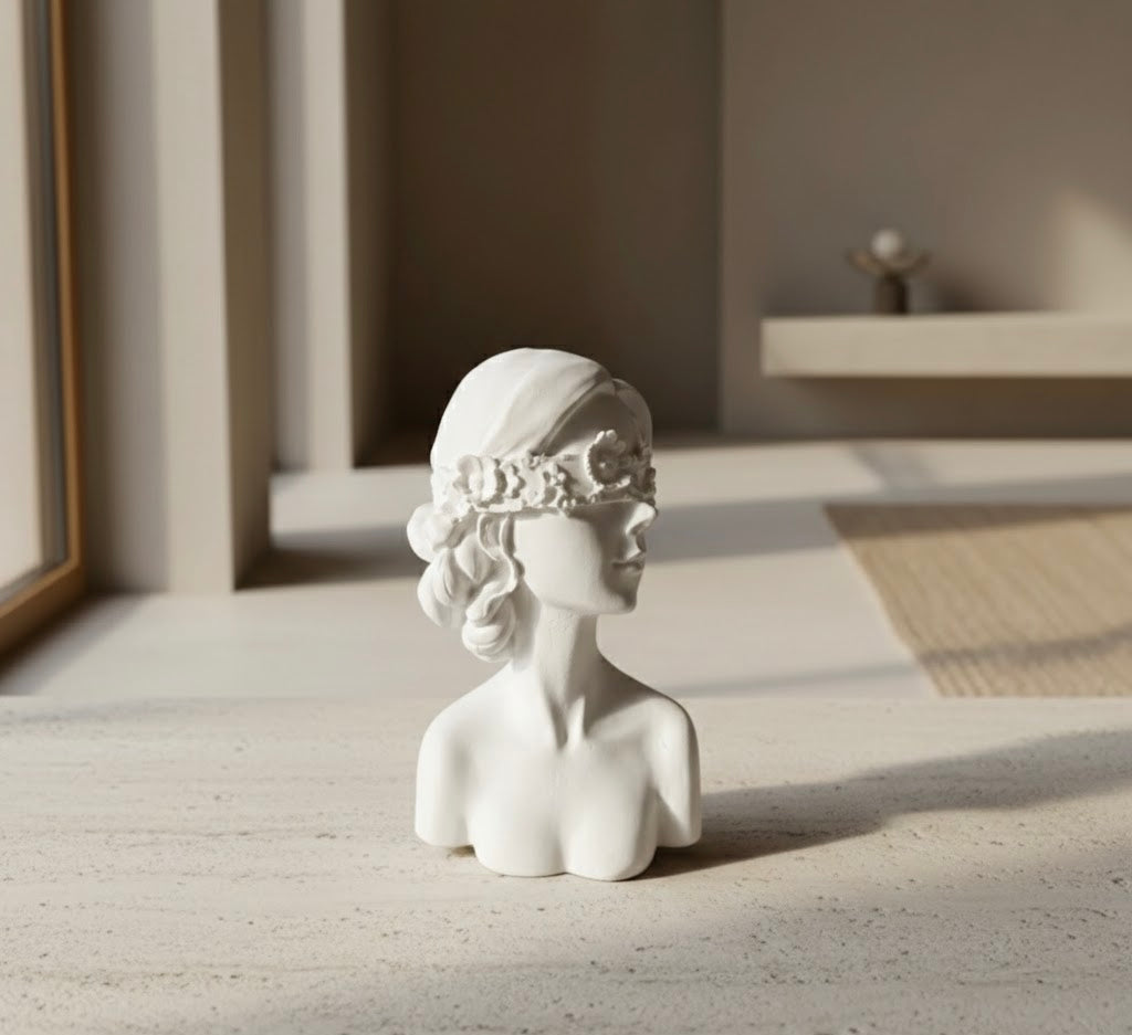 Blindfolded Female Bust Sculpture