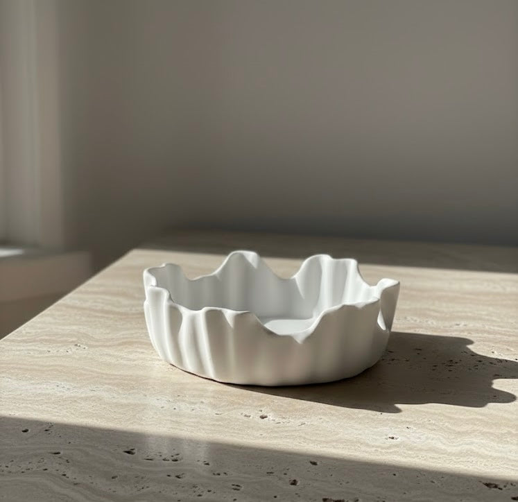 Ruffled Resin Decorative Bowl