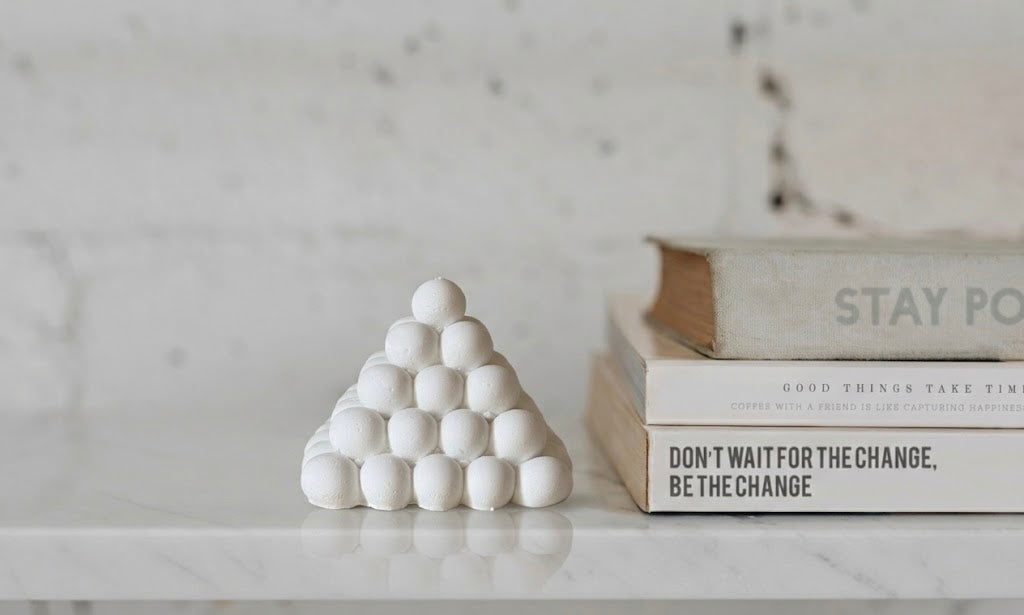 Textured Sphere Pyramid Sculpture