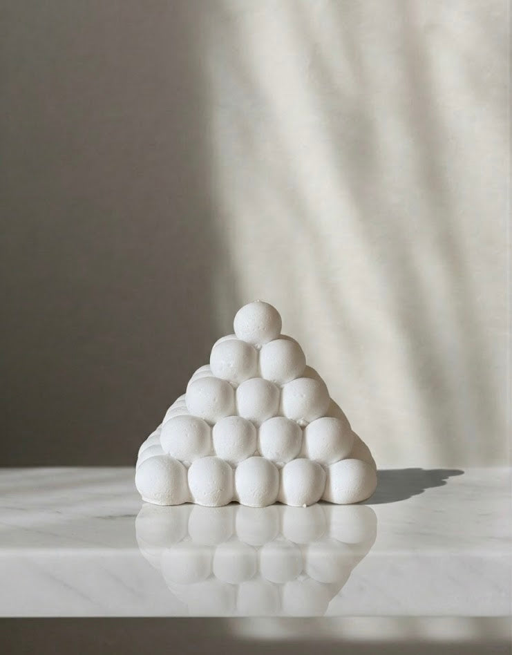 Textured Sphere Pyramid Sculpture