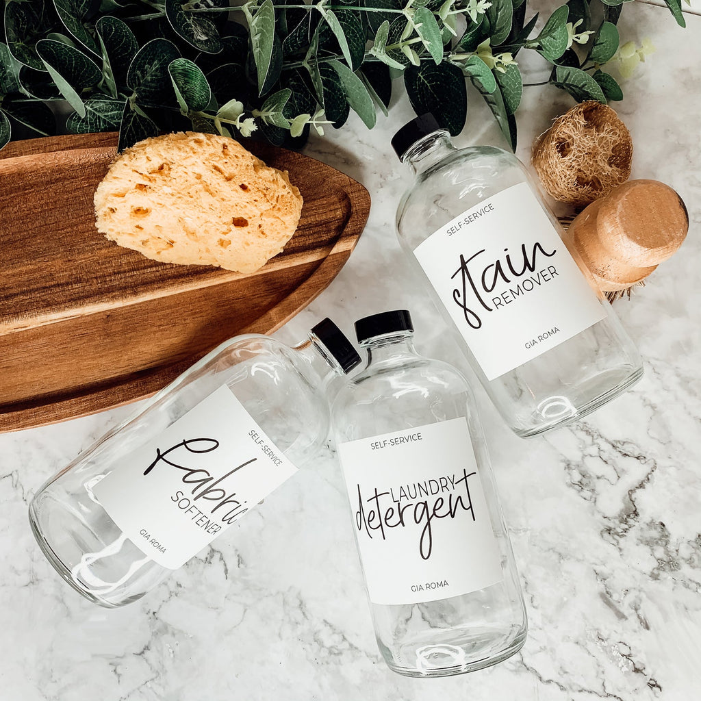 Clear Glass Refillable Soap Dispenser — 16 oz