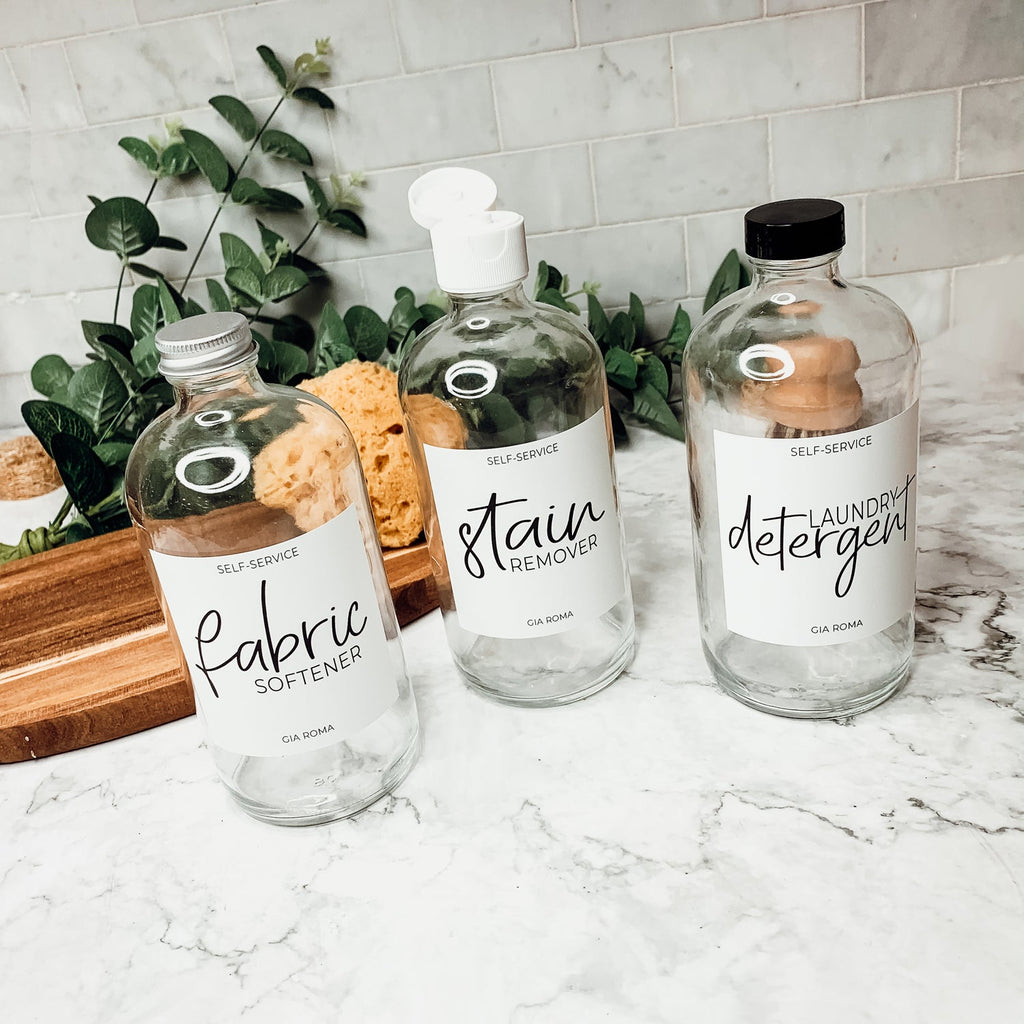 Clear Glass Refillable Soap Dispenser — 16 oz