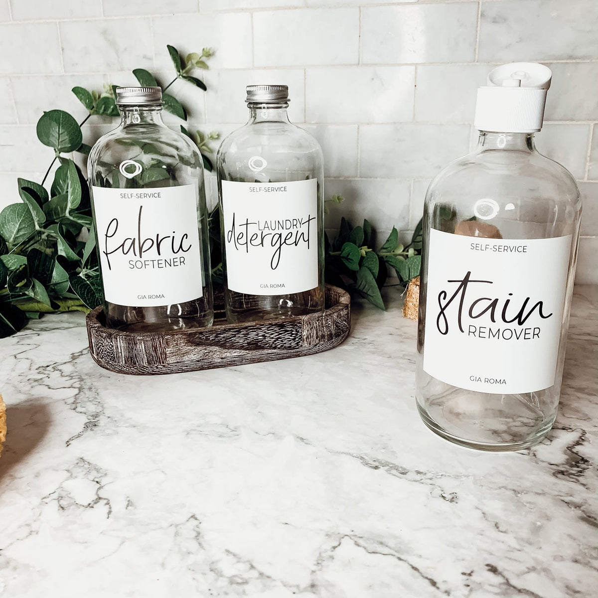 Clear Glass Refillable Soap Dispenser — 16 oz