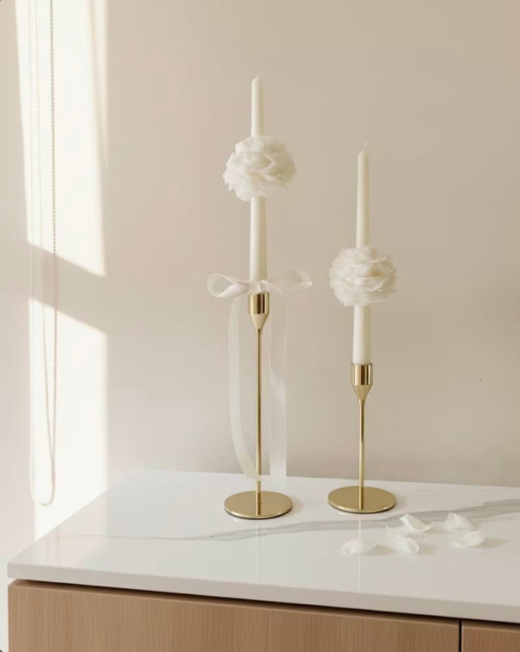Peony Taper Candle Set
