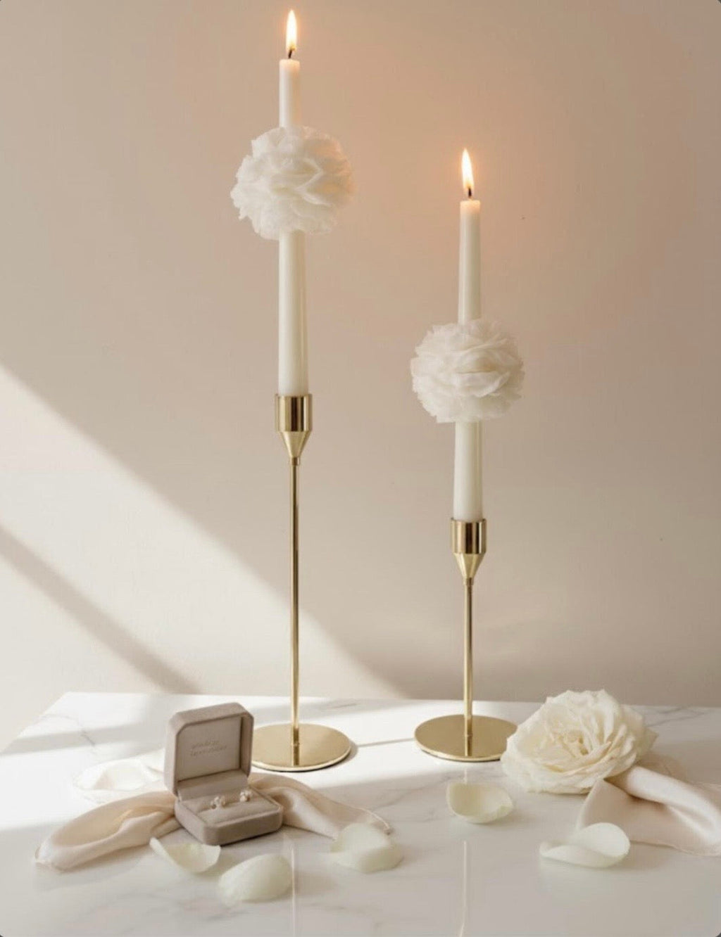 Peony Taper Candle Set
