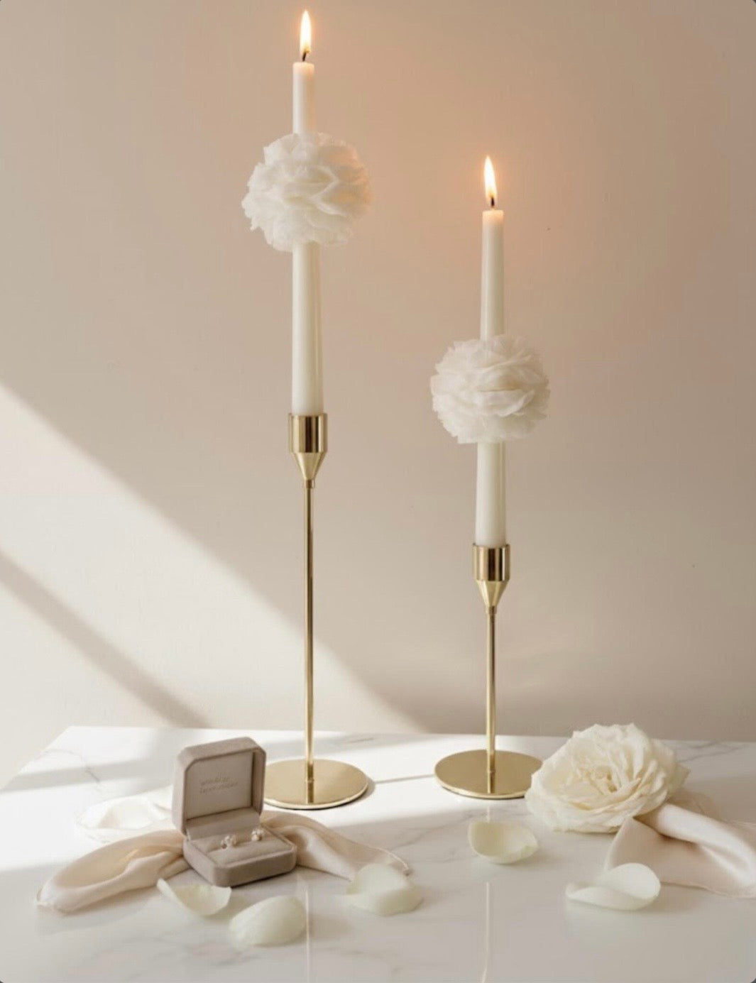 Peony Taper Candle Set