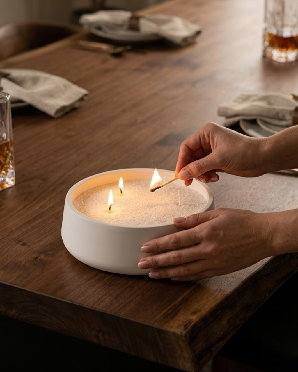 Hearth Refillable Candle-Sand Bowl