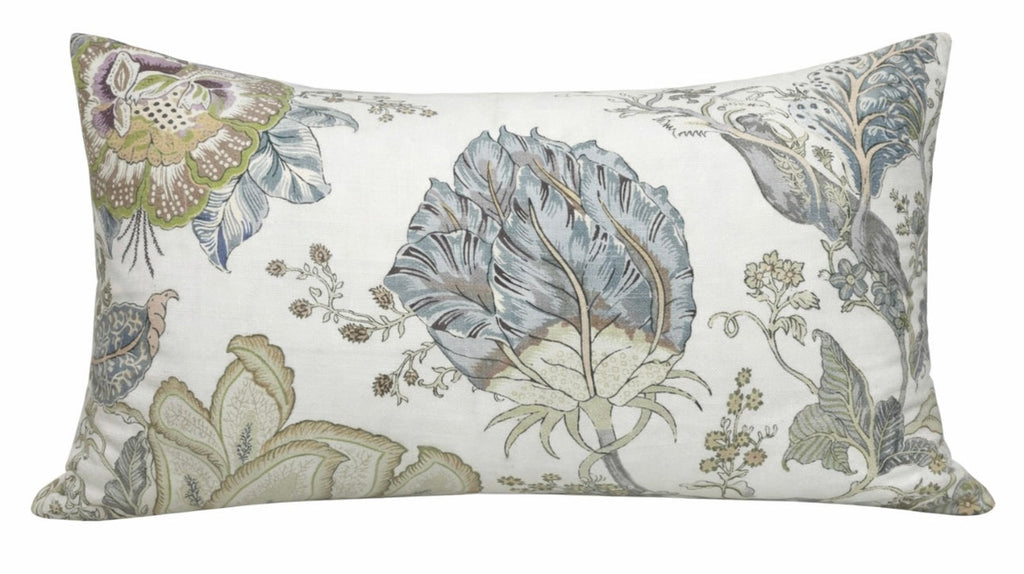Kalamkari Pillow Cover in Aqua, Thibaut Pillows