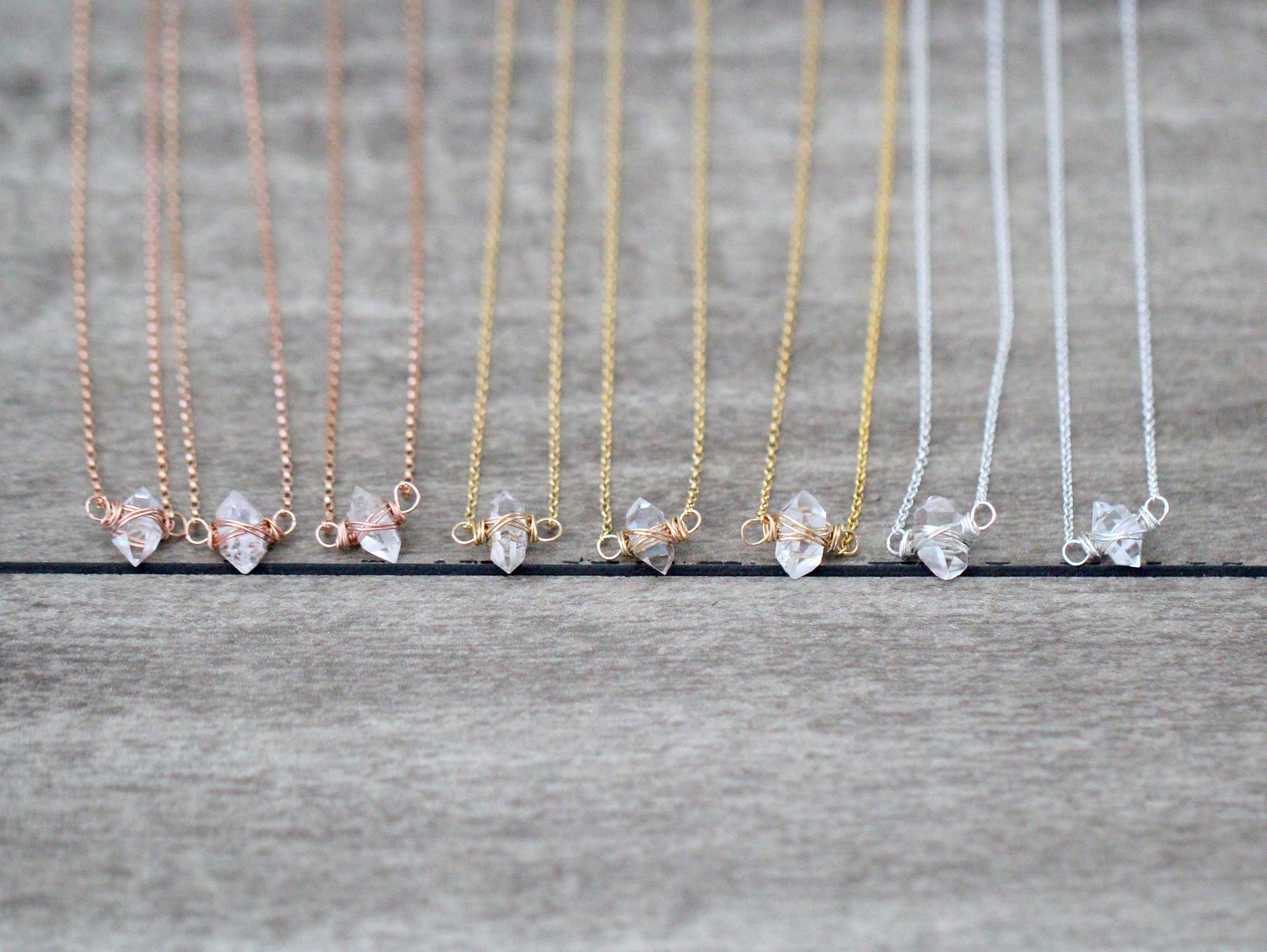 Herkimer Diamond Caged Necklace