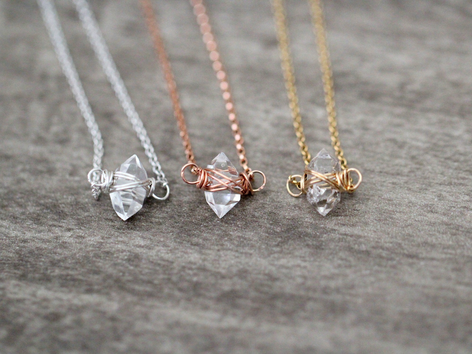 Herkimer Diamond Caged Necklace