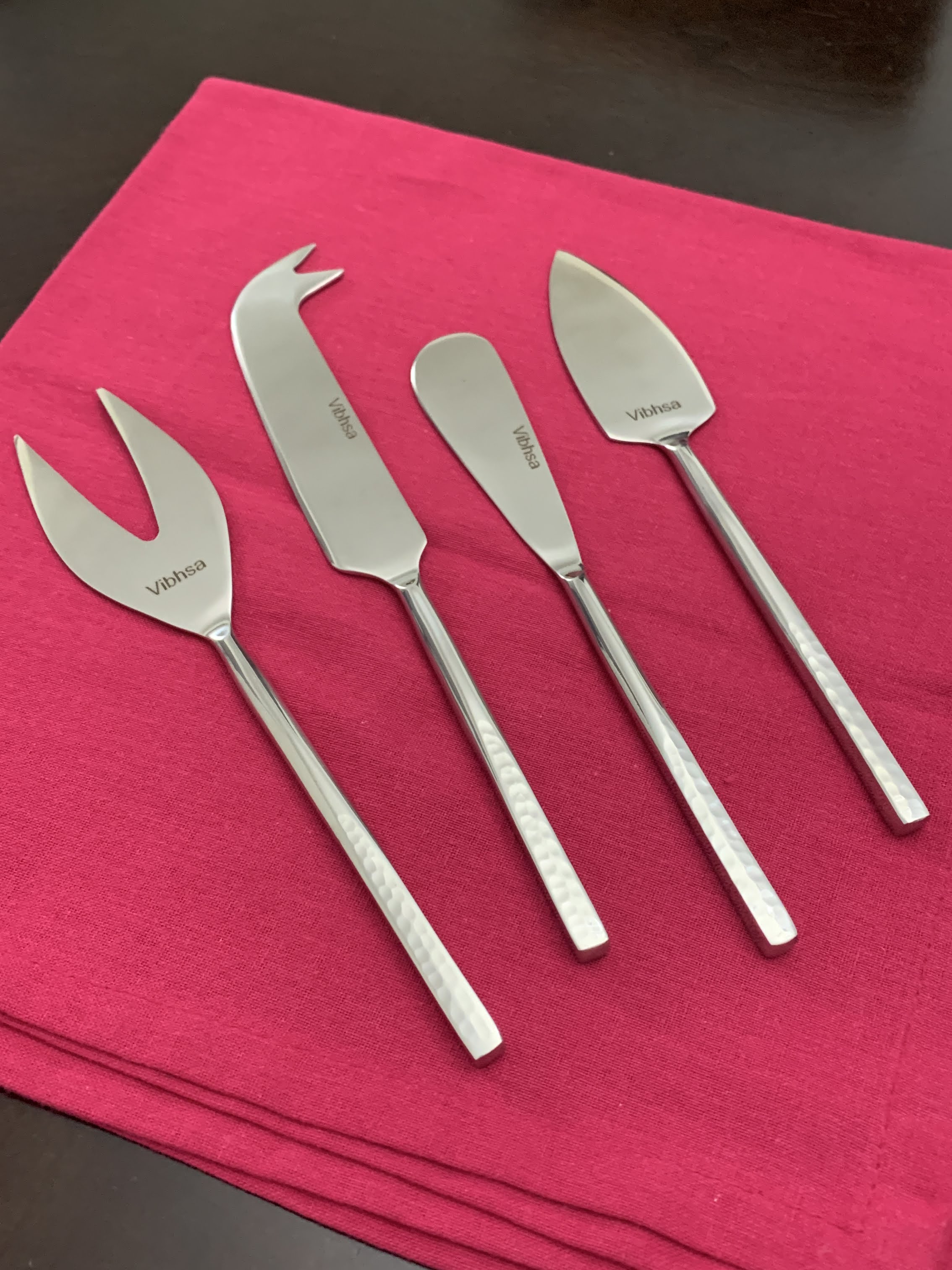 Silver Cheese knives set of 4 Stainless Steel Silver