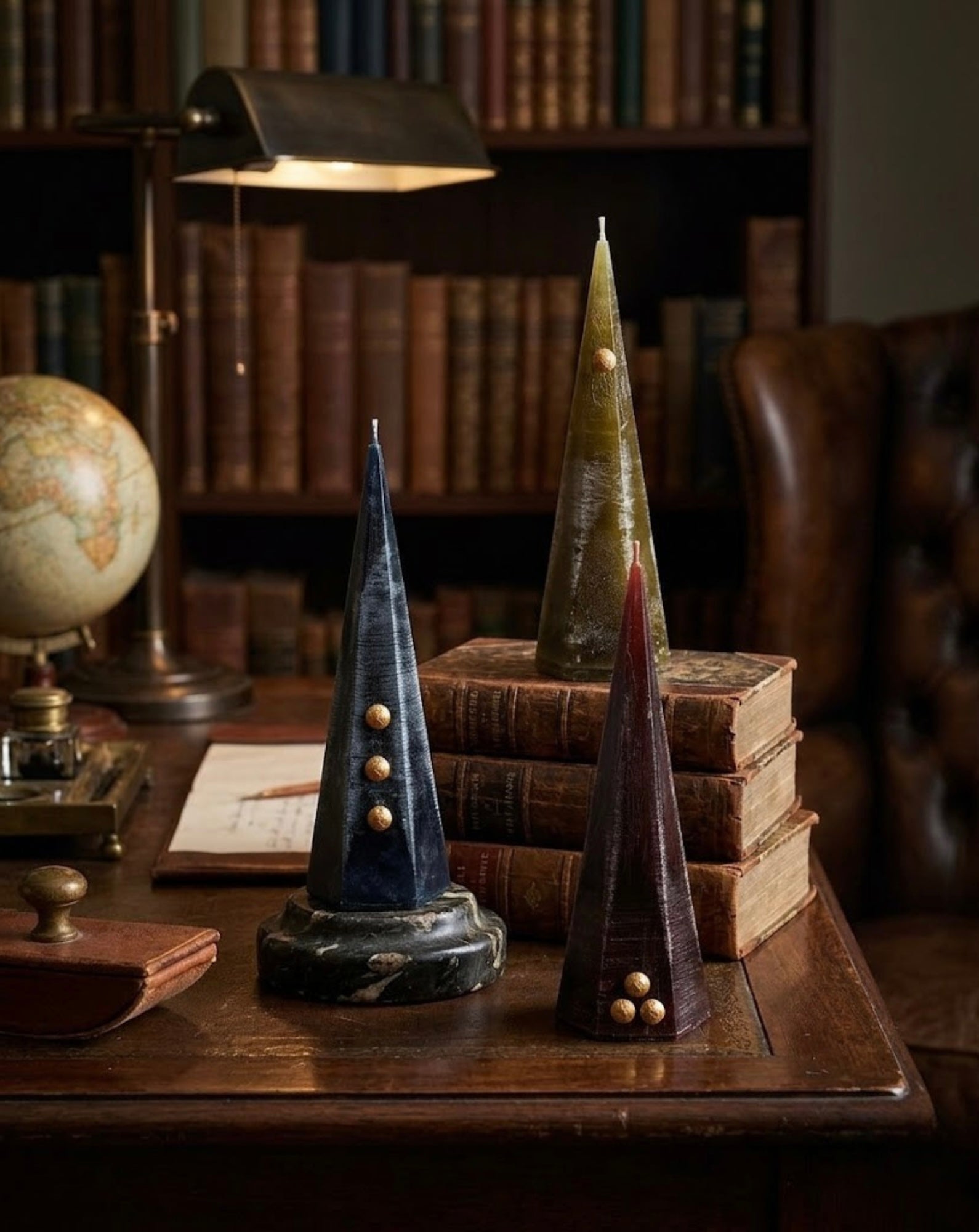 Old World Pyramid Candle Trio