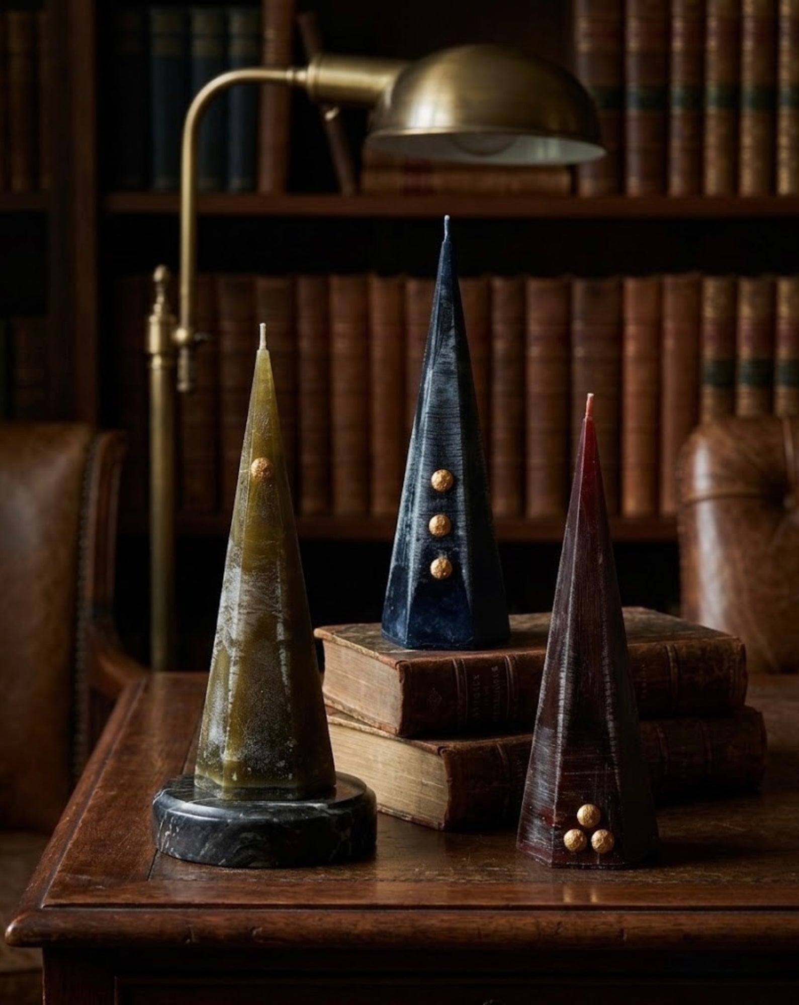 Old World Pyramid Candle Trio