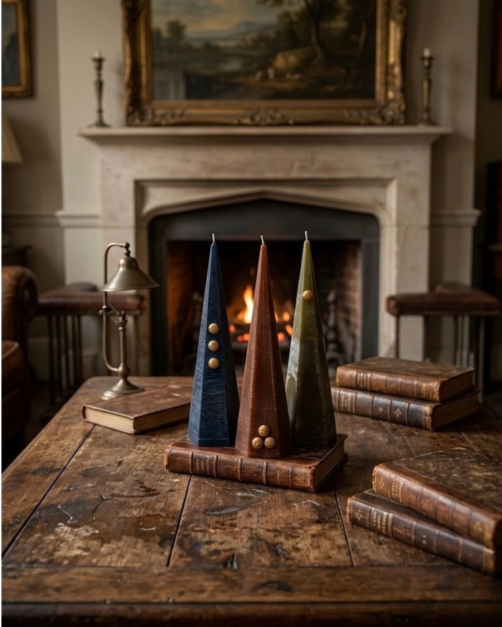 Old World Pyramid Candle Trio