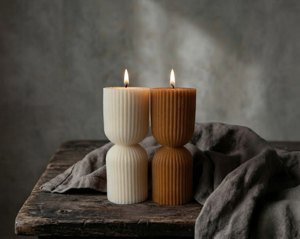 Eli Hourglass Ribbed Candle