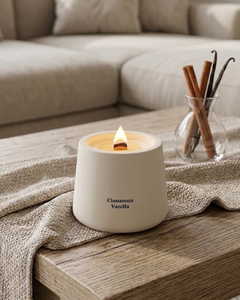 Cinnamon Vanilla Ceramic Candle