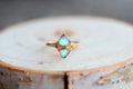 Labradorite Marquise Caged Ring