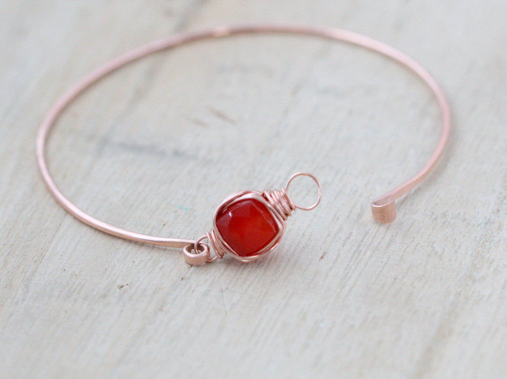Carnelian Bezel Style Bangle