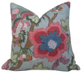 Indienne Jacobean Pillow Cover in Raspberry Teal, Thibaut Pillows