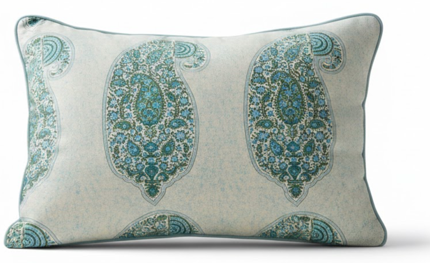 Isfahan Paisley Pillow Cover in Blue Green, Peter Dunham Textiles