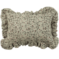 Inaya Linen Floral Throw Pillow Cover, Beachwood Ruffled