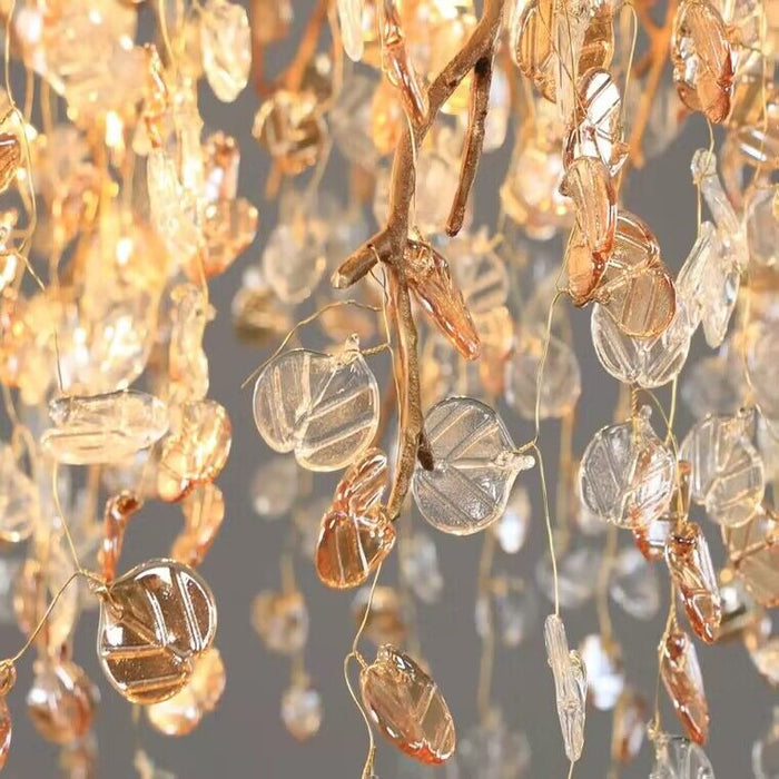 Idyllic Glass Leaves Chandelier